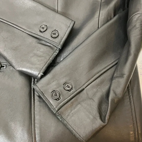 RAINFOREST Black Leather Coat - Picture 7 of 12
